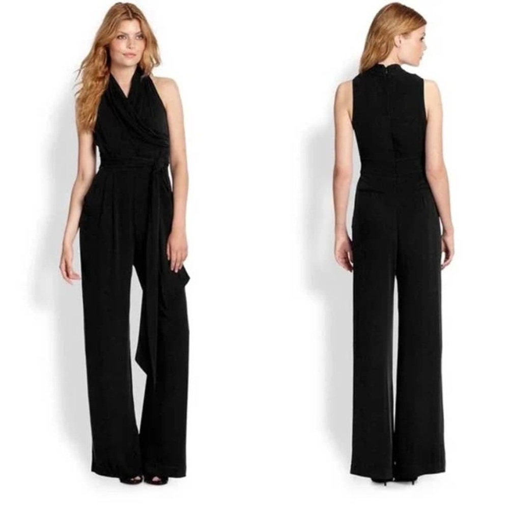 Catherine Malandrino Favorites Marion silk crepe sleeveless jumpsuit black